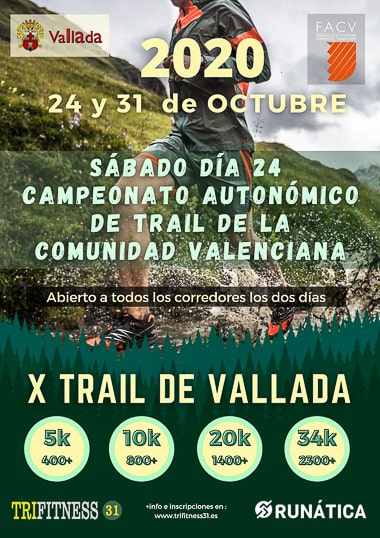 Cartel del X Trail de Vallada 2020