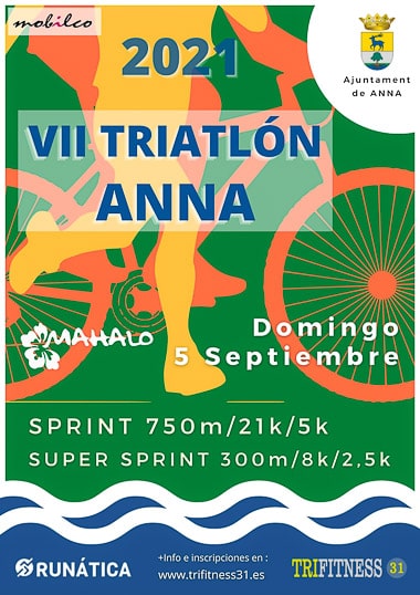 Cartel del VII Triatlón Anna 2021