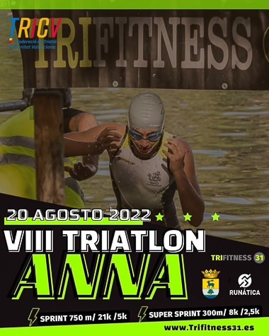 Cartel del VIII Triatlón Anna 2022