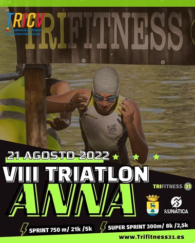 Cartel del VIII Triatlón Anna 2022